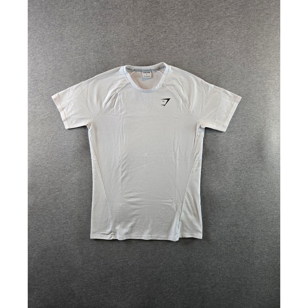 Gymshark Critical T Shirt Mens Small White Raglan Sleeve Slim Fit Athletic A1A3H